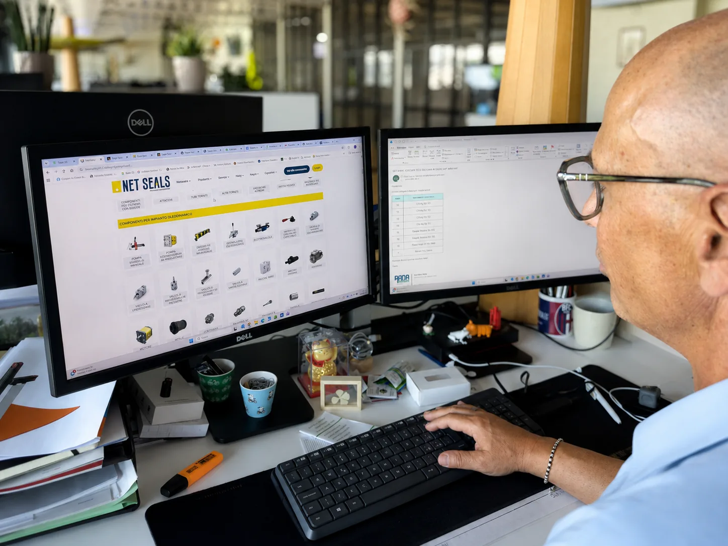 Operatore Net Seals al lavoro sui sistemi informativi aziendali